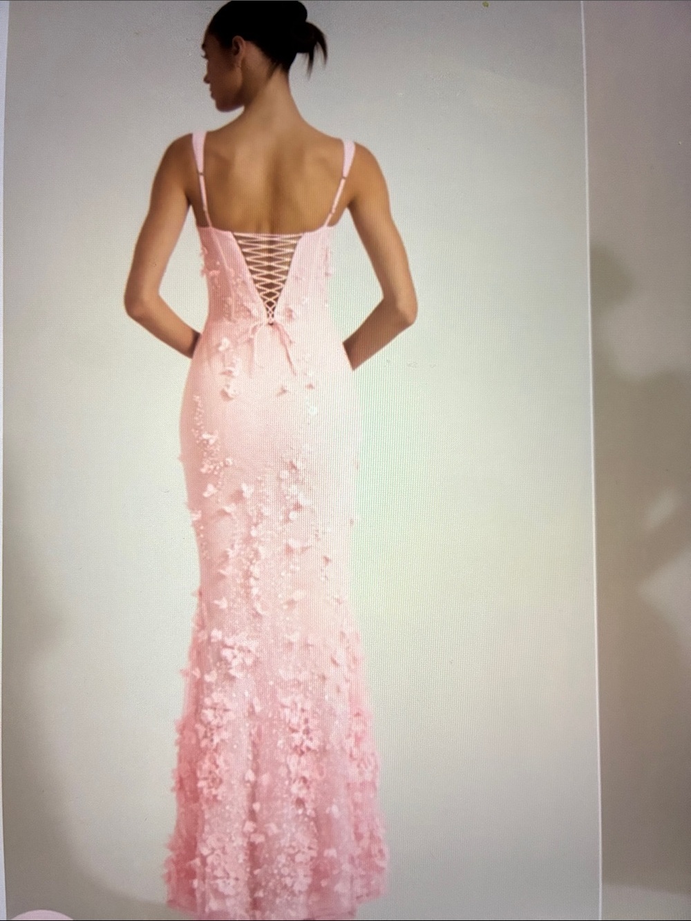 Oh Polly Vasanta Dress Blush Pink Floral-Appliqué - Picture 2 of 2